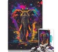 Puzzles pour Adultes Néon Astronaute Éléphant Puzzles pour Adultes, Jouets Jeux éducatifs Soulagement du Stress Superbes Cadeaux et Jouets 50x75cm