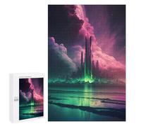 Puzzles pour Adultes Neon Cityscape Future Dreamscape Puzzles pour Adultes, Jouet, Décoration Murale, Décoration Intérieure, Idéal comme Cadeau 1000 PCS