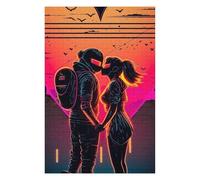 Puzzles pour Adultes Neon Romance Sunset Puzzles pour Adultes - Jeu Familial - Niveau De Difficulté : Difficile - Cadeaux pour Les Amis Et La Famille 75x50cm/1000pcs