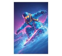 Puzzles pour Adultes Neon Snowboarder in Action Puzzles pour Adolescents, Jouets Anti-Stress, Décoration Murale, Cadeaux Uniques pour Anniversaire Et Noël 1000pcs(75x50cm)