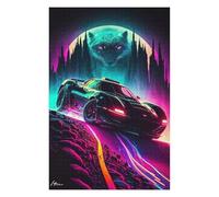 Puzzles pour Adultes Neon Speed The Future Car Puzzle pour Adultes, Jouet, Décoration Murale, Cadeau De Course De Vitesse Manuelle pour Les Amis Et La Famille 75x50cm/1000pcs