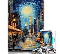 Puzzles pour Adultes New York Cityscape Puzzles 1000 pièces pour Adultes Cadeaux Jouets de Divertissement Familial idéal comme Cadeau pour Toute la Famille (50x75cm)