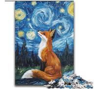Puzzles pour Adultes Night Sky Fox 2000 pièces, Jeux éducatifs et éducatifs pour Toute la Famille avec Affiche et fiche de Questions 70x100cm