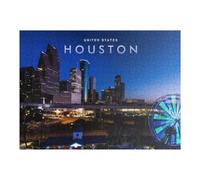 Puzzles pour Adultes Nighttime Houston Skyline with Ferris Wheel Puzzles pour Adultes Jeu Manuel Cadeau d'anniversaire Cadeau d'anniversaire, Cadeaux, 52x38cm/1000pcs