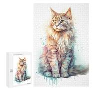 Puzzles pour Adultes Norwegian Forest Cat Art Puzzles pour Adultes - Jeu Manuel - Décoration Murale - Cadeaux d'anniversaire Et Cadeaux Uniques 1000 PCS