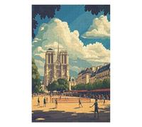Puzzles pour Adultes Notre Dame de Paris 1000 pièces Puzzle en Papier pour Adultes et Enfants de l'année Jouet éducatif-50x70cm