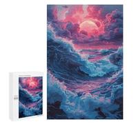 Puzzles pour Adultes Ocean Waves Sunset-3 Puzzle pour Adolescents Améliore La Mémoire Difficile Et Stimulant Idéal comme Cadeau 1000 PCS