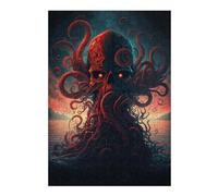 Puzzles pour Adultes Octopus Skull Sunset Puzzles pour Adultes - Jeu Familial - Niveau De Difficulté : Difficile - Cadeaux pour Les Amis Et La Famille 38x26cm/1000pcs