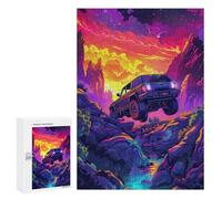 Puzzles pour Adultes Off-Road Adventure in Neon Colors Puzzle pour Adolescents Améliore La Mémoire Difficile Et Stimulant Idéal comme Cadeau 300 PCS