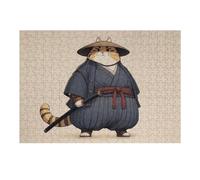 Puzzles pour Adultes Orange Cat Ronin Samurai Puzzles pour Adultes, Jouet, Décoration Murale, Cadeaux pour Femmes, Idéal comme Cadeau 1000pcs(38x26cm)