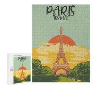 Puzzles pour Adultes Original Eiffel Tower Sunset Art Puzzles pour Adultes - Jouets À Monter Soi-même, Amusants Et Originaux - Cadeaux Uniques pour Un Anniversaire Ou Noël 500 PCS