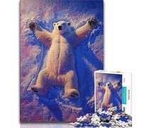Puzzles pour Adultes Ours Polaires 1000 pièces Puzzles pour Adolescents Cadeaux Jouets Jeux éducatifs Décoration Murale Anti-Stress (26x38cm)