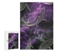 Puzzles pour Adultes Outer Space Whales Cool Majestic Nature Galaxy Cosmic Puzzle : Jeu Manuel Amusant Et Humoristique, Cadeau d'anniversaire, Cadeaux, 300 PCS