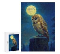 Puzzles pour Adultes Owl Under Moonlight Puzzles pour Adolescents, Jouets Anti-Stress, Décoration Murale, Cadeaux Uniques pour Anniversaire Et Noël 300 PCS