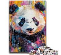 Puzzles pour Adultes Panda Peinture à l'huile pour 14 Ans et Plus Difficile à compléter mais Amusant et Humoristique Superbes Cadeaux et Jouets 26x38cm
