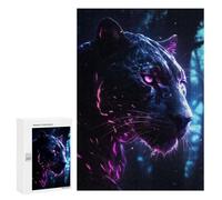 Puzzles pour Adultes Panther Glowing Puzzles pour Adolescents, Jouets Anti-Stress, Décoration Murale, Cadeaux Uniques pour Anniversaire Et Noël 300 PCS