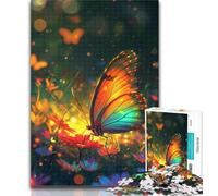 Puzzles pour Adultes Papillon Coloré Joyeux Puzzles pour Adultes 1000 pièces Difficile, avec des pièces entièrement emboîtables de Formes aléatoires pour Les Enfants de 14 Ans et Plus 50x75cm