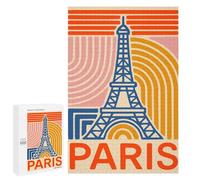 Puzzles pour Adultes Paris Eiffel Tower Retro Art Puzzles pour Adultes Jeux Amusants Découpe De Précision Cadeaux d'anniversaire Et Cadeaux Uniques 1000 PCS