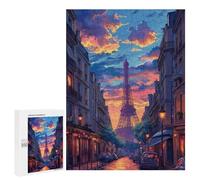 Puzzles pour Adultes Paris Sunset Street Scene Puzzle pour Adolescents Améliore La Mémoire Difficile Et Stimulant Idéal comme Cadeau 500 PCS