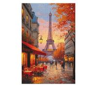 Puzzles pour Adultes Parisian Autumn Eiffel Tower Scene Puzzles Jeux Relaxants Découpe De Précision Cadeaux pour Les Amis Et La Famille 1000pcs(75x50cm)