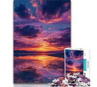 Puzzles pour Adultes Paysage Coucher de Soleil 1000 pièces Puzzles pour Adultes Cadeaux avec Affiche et fiche de Questions-réponses pour Les 14 Ans (50x75cm)