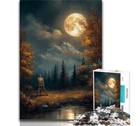 Puzzles pour Adultes Paysage de Nuit d'automne Puzzle Adolescent, Anti-Stress Staycation Kill Time Interaction Parent-Enfant (Taille 38x26cm)