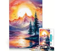 Puzzles pour Adultes Paysages de Nature à l'aquarelle 1000 pièces Découpe de Haute précision Facile à Apprendre Plaisir en Famille (50x75cm)