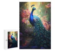 Puzzles pour Adultes Peacock in Enchanted Garden Puzzles pour Adolescents Cadeau d'anniversaire Stimule Le Cerveau Jeu Stimulant Cadeaux 1000 PCS