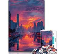 Puzzles pour Adultes, Peinture à l'huile, Paysage Urbain, 1 000 pièces, pour stimuler Le Cerveau, Jouets addictifs pour cultiver la Patience, Jeu de défi Unique (38x26cm)