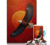 Puzzles pour Adultes Peinture à l'huile sur Toile Motif Aigle et Fleur pour Adolescents 1 000 pièces Relax Games est Un pour Toute la Famille (50x75cm)