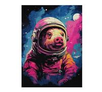 Puzzles pour Adultes Pig Astronaut Space Suit-16 Puzzle pour Adultes, Décoration Murale, Découpe De Précision, Cadeaux d'anniversaire Et Cadeaux Uniques 1000pcs(52x38cm)