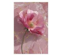 Puzzles pour Adultes Pink Poppy on Marble Background Puzzles pour Adolescents, Jouets Anti-Stress, Décoration Murale, Cadeaux Uniques pour Anniversaire Et Noël 1000pcs(75x50cm)