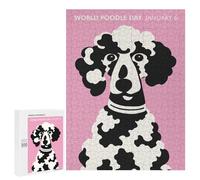 Puzzles pour Adultes Pink World Poodle Day Puzzles Anti-Stress pour Adultes - Décoration Parfaite - Difficile Et Stimulant 500 PCS