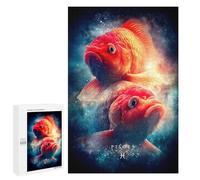 Puzzles pour Adultes Pisces Zodiac Sign with Two Fish Puzzle pour Adultes, Jeu Familial, Défi Difficile, Cadeaux pour Les Amis Et La Famille 1000 PCS