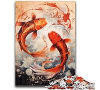 Puzzles pour Adultes Poissons Koi Aidez Le Cerveau à exercer Jouets addictifs pour cultiver la Patience Convient aux Couples 50x75cm