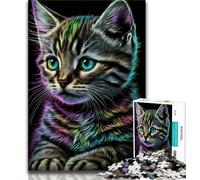 Puzzles pour Adultes Portrait de Chat Magnifique 1 000 pièces Jouet éducatif et décompressant idéal pour Un Anniversaire ou comme Cadeau (50x75cm)