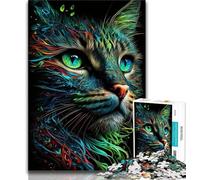 Puzzles pour Adultes Portrait de Chat Magnifique 1 000 pièces Jouet éducatif et décompressant idéal pour Un Anniversaire ou comme Cadeau (26x38cm)