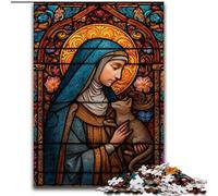 Puzzles pour Adultes Portrait de Marie la Mère 1000 pièces, Jouets éducatifs et éducatifs, Jeux familiaux avec Affiche et fiche de Questions-réponses 26x38cm