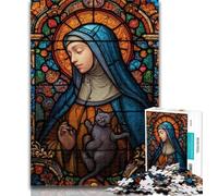 Puzzles pour Adultes Portrait de Marie la Mère 1000 pièces Puzzles pour Adolescents et Adultes, Jouet éducatif d'apprentissage idéal comme Cadeau pour Toute la Famille 50x75cm