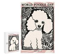 Puzzles pour Adultes Poster World Poodle Day Puzzles pour Adultes : Jouets Anti-Stress, mais Aussi Cadeaux Amusants Et Humoristiques pour Les Amis Et La Famille 1000 PCS