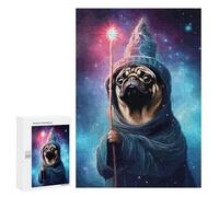 Puzzles pour Adultes Pug Wizard Cute Pixel Art Puzzles pour Adolescents, Jouets Anti-Stress, Décoration Murale, Cadeaux Uniques pour Anniversaire Et Noël 300 PCS