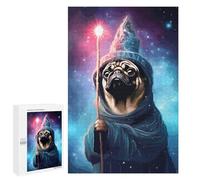 Puzzles pour Adultes Pug Wizard Cute Pixel Art Puzzles pour Adultes - Décoration Murale - Cadeaux Souvenirs pour Vos Proches 1000 PCS