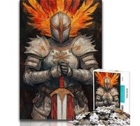 Puzzles pour Adultes : Puissant Chevalier médiéval 1 000 pièces Cadeaux pour Adultes Jeu Stimulant et Jeu en Famille Cadeaux du Père Noël Secret (50x75cm)