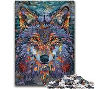 Puzzles pour Adultes Puzzle 1000 pièces Art Animalier Loup pour Les 14 Ans et Plus Jeux Amusants Activités Amusantes à la Maison, Cadeaux d'anniversaire, Cadeaux de Voyage 26x38cm