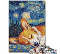 Puzzles pour Adultes Puzzle 1000 pièces Corgi Night Sky pour et à partir de 14 Ans Jouets de Jeu Car il est idéal comme Cadeau pour Toute la Famille 50x75cm