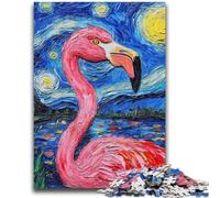 Puzzles pour Adultes Puzzle 1000 pièces Flamingo Night Sky pour et à partir de 14 Ans Jouets de Jeu Car il est idéal comme Cadeau pour Toute la Famille 50x75cm