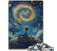 Puzzles pour Adultes Puzzle 1000 pièces Le Petit Prince du Ciel Nocturne pour Les 14 Ans et Plus Jeux Amusants Activités Amusantes à la Maison, Cadeaux d'anniversaire, Cadeaux de Voyage 50x75cm