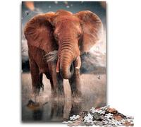 Puzzles pour Adultes Puzzle 1000 pièces L'éléphant Solitaire Soulagement du Stress Défi Difficile Idéal comme Cadeau pour Toute la Famille 50x75cm