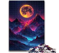Puzzles pour Adultes Puzzle 1000 pièces Montagnes colorées la Nuit pour et à partir de 14 Ans Jouets de Jeu Car il est idéal comme Cadeau pour Toute la Famille 50x75cm