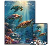 Puzzles pour Adultes Puzzle 1000 pièces Puzzle Tortue de mer Jouets éducatifs et éducatifs, idéal comme Cadeau pour Toute la Famille à partir de 14 Ans 50x75cm